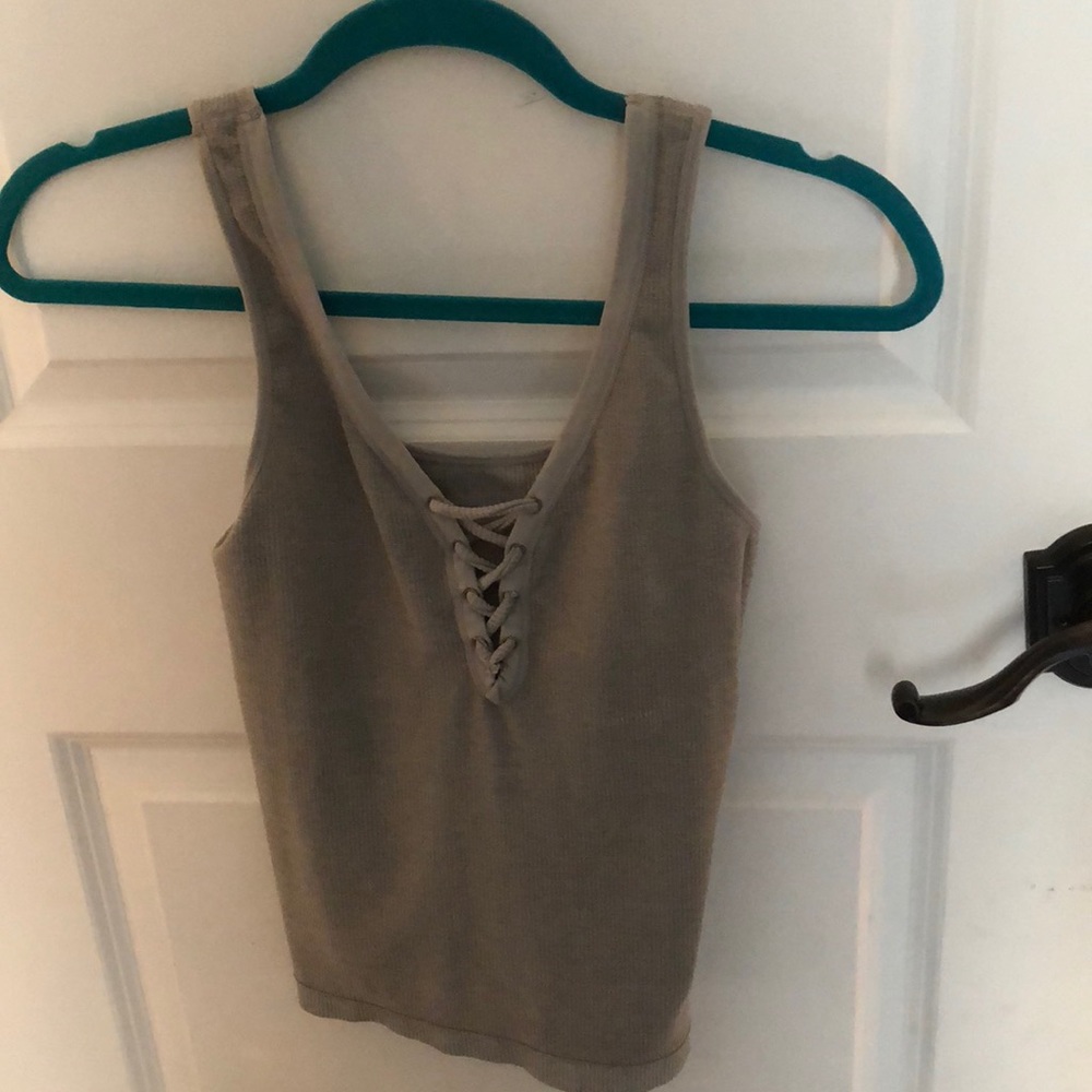 Gray Ribbed Tank top